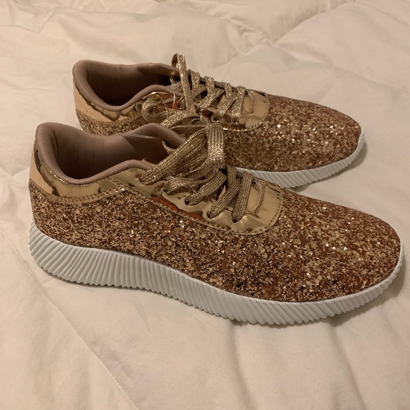 Forever Shoes - ✨ Rose Gold Glitter Tennis Shoes ✨